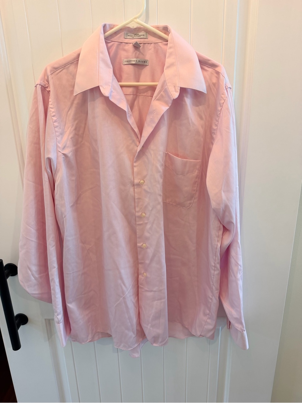 Geoffrey Beene Men's Light Pink Button-Up Dress Shirt